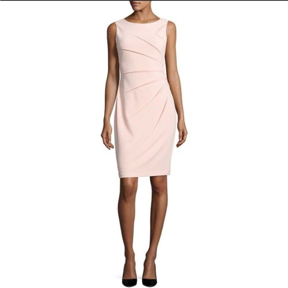 Calvin Klein Side Pleated Sheath Dress